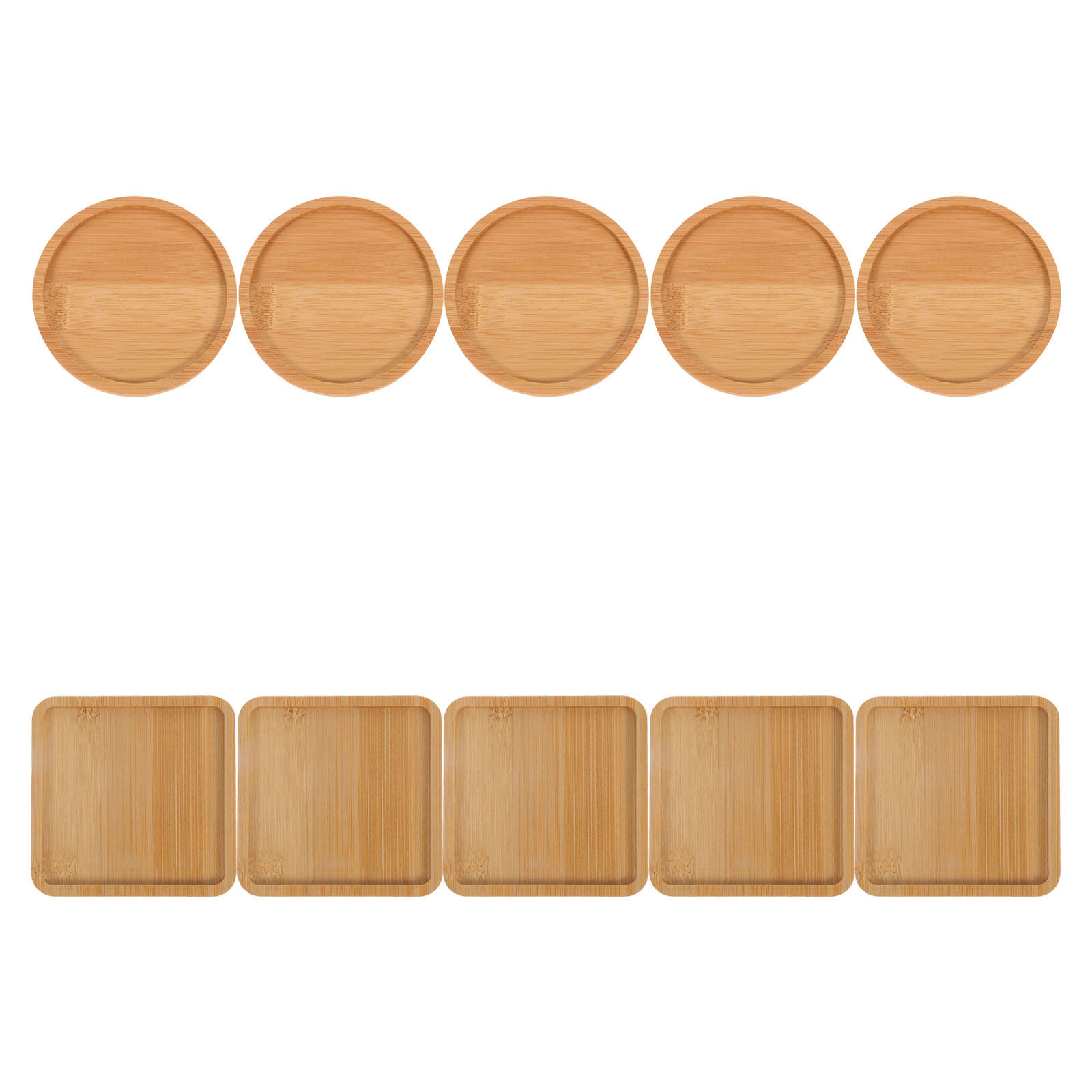 Drip Tray Saucer - 10 Adet Bambu Bardak Altlığı, Masaüstü