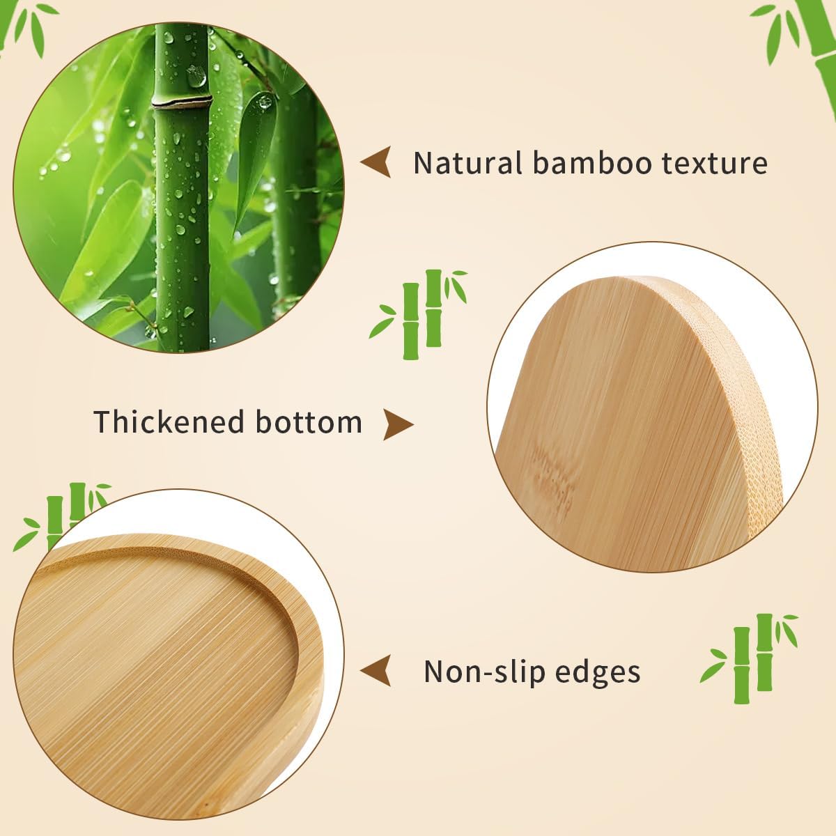 4 adet Bambu Bitki Altlığı Ova - Drip Tray Saucer incelemesi ve fiyatı
